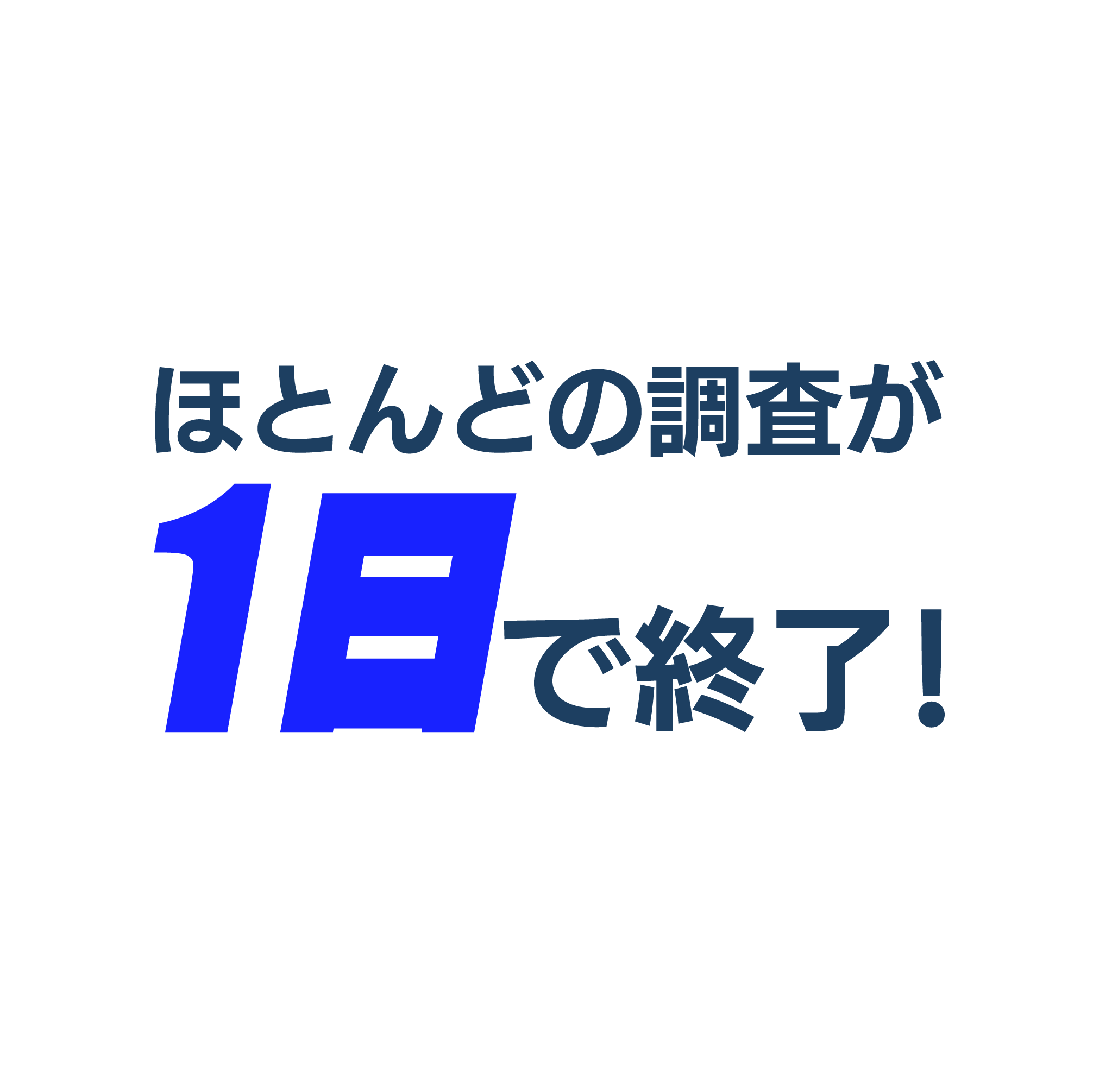 調査のほとんどが1日で終了